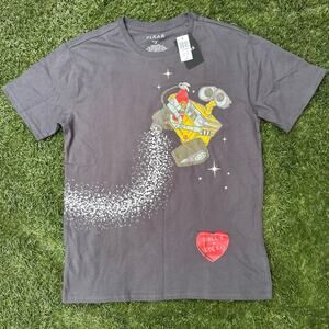 NEW BoxLunch Disney Pixar WALL·E Flying Graphic Short Sleeve Organic T-Shirt L